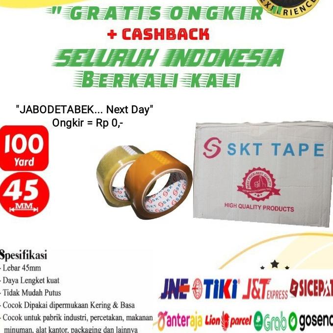 

[ varostore90 ] LAKBAN 45mmx100 YARD bening_coklat (lengket-kuat)KHUSUS GRAB/GOJEK