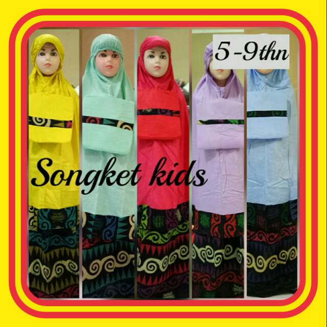 Mukena bali anak (katun rayon) motif songket kids