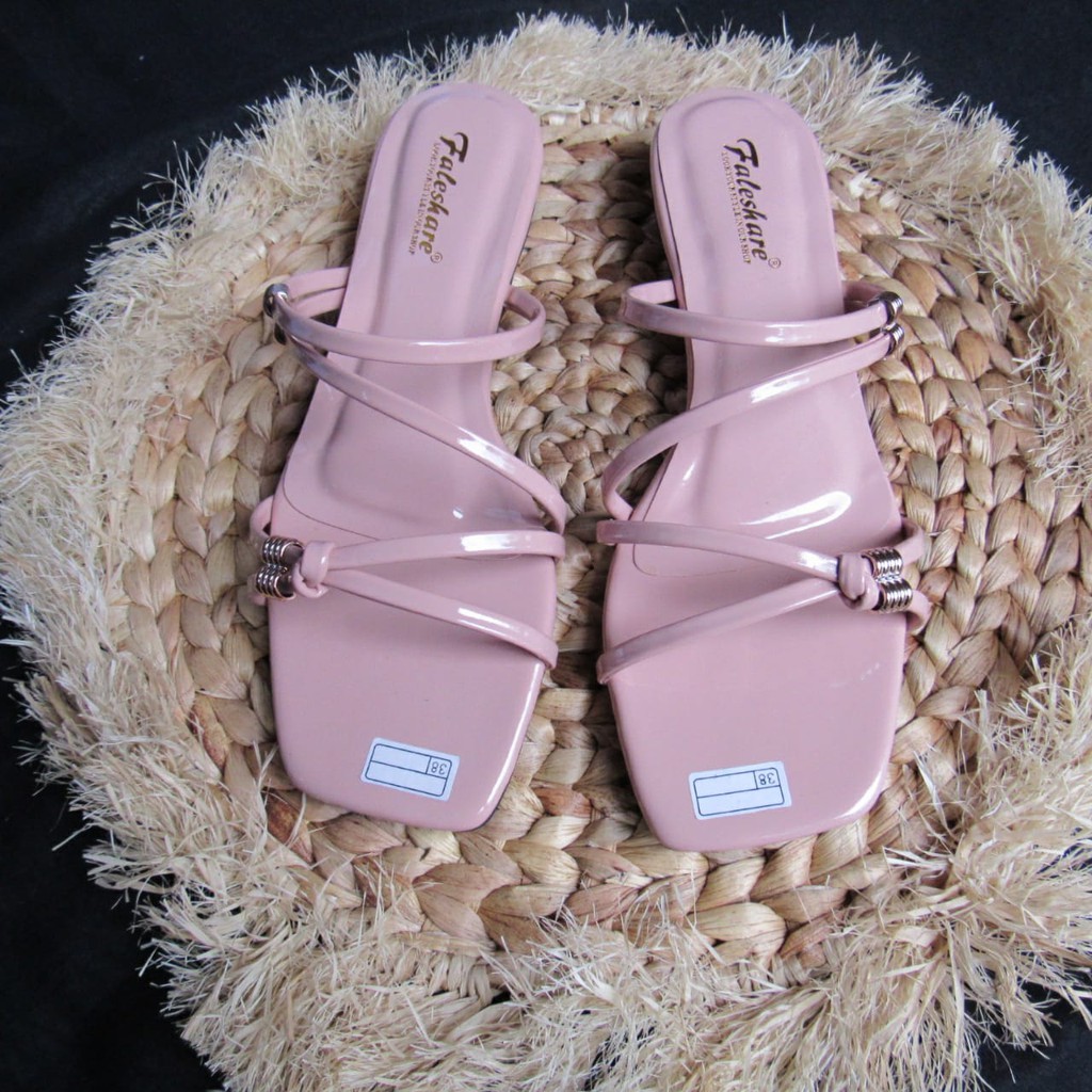 Sandal Flat Tali Silang Gesper Ry09