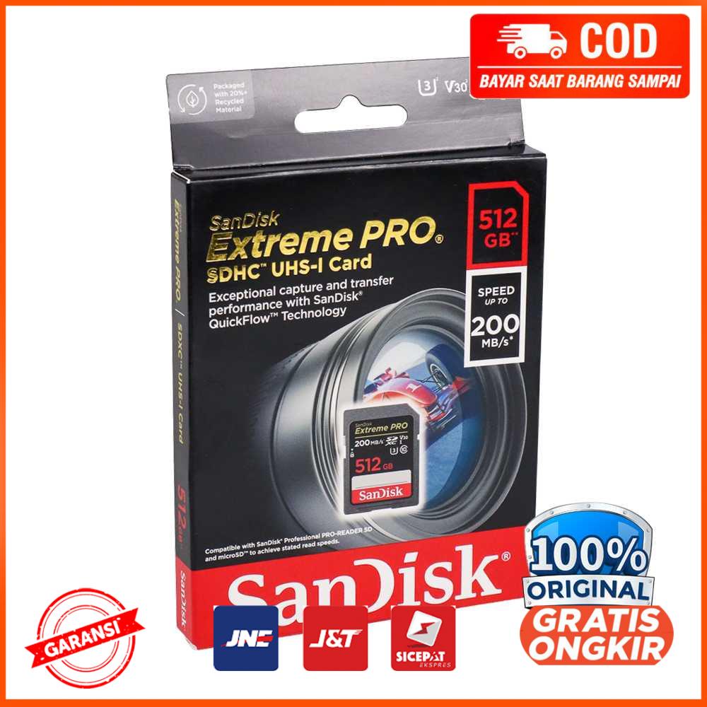 Sandisk SD Card Extreme Pro V30 U3 4K - 512GB - D-512G