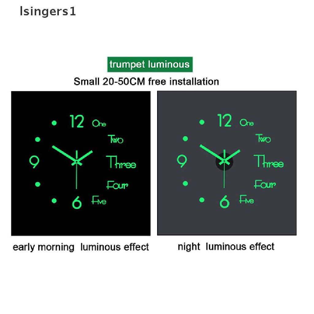 (lsingers1) Jam Dinding Digital Luminous Ukuran 100cm DIY