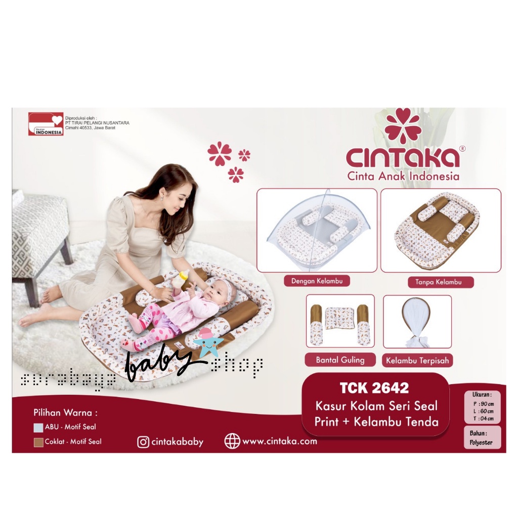 CINTAKA KASUR KOLAM SERI SEAL PRINT + KELAMBU TENDA TCK2642