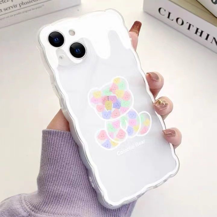 Soft Case Pelindung Transparan Motif Beruang Untuk Iphone 13 12 Pro Max 11 XS XR X 8 7 6 Plus Mini