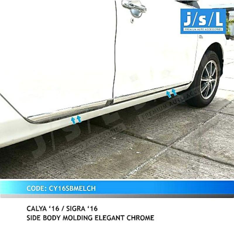 Lis Chrome Samping Side Body Molding Elegant Chrome Calya Sigra JSL