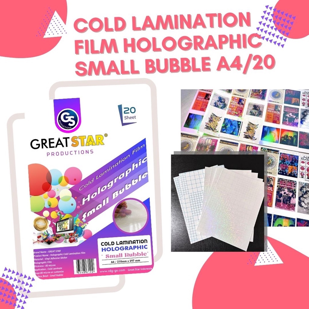 

H7Y Cold Lamination Film Holographic Small Bubble A4/20