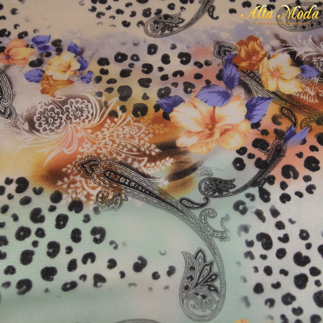 

Alta Moda Katun Voile Mint Cream Motif Leopard Bunga (1M)