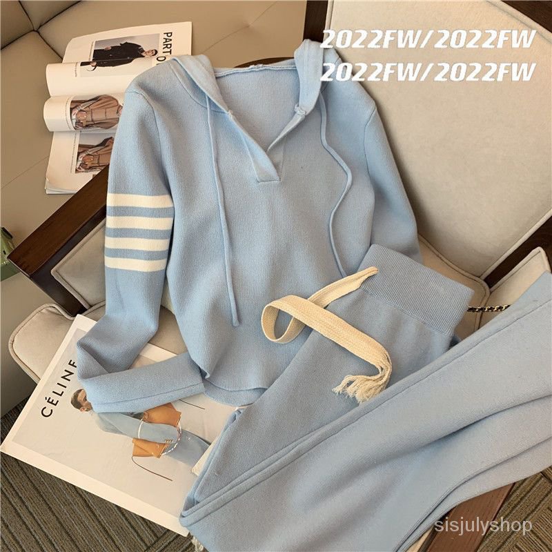 #Sisjuly# Atasan pullover warna solid berkerudung baru wanita ukuran besar dengan celana panjang kak