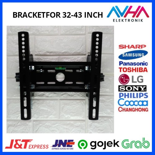 BRACKET-TV LED LCD BAHAN TEBAL17-43 INCH WATERPASS