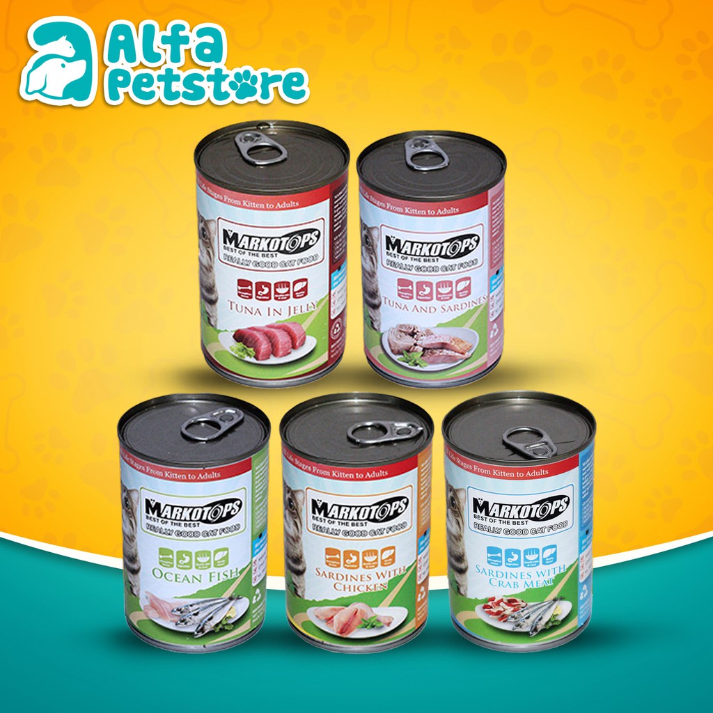 Makanan Kucing basah Kaleng Wet Food markotop 400 Gram