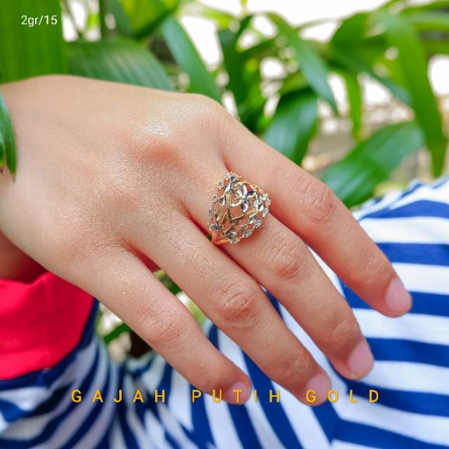 2gr Cincin Model Permata Emas Asli kodeO120151