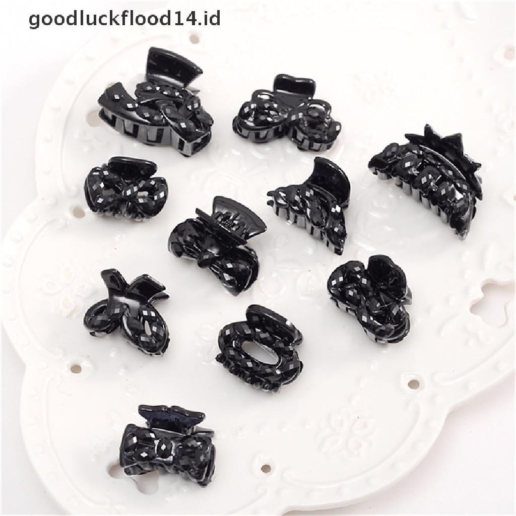 [OOID] 10pcs Popular Mixed Small Plastic Black Hair Clips Hairpin Claws Clamps Fashion ID