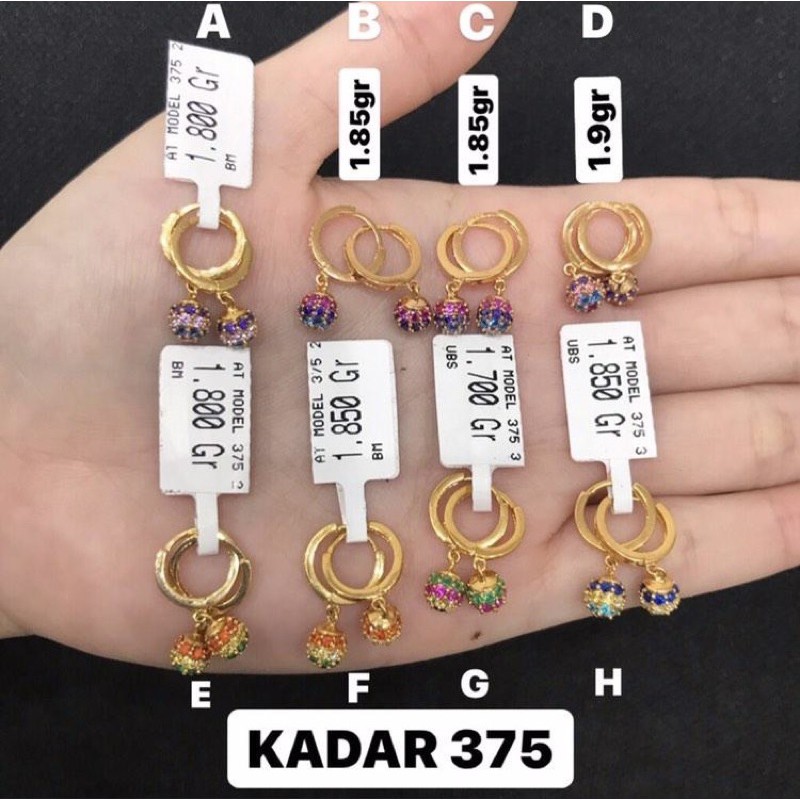 Anting Emas Asli - Anting Emas Kadar 375 - Toko Emas - Toko Mas asli - Perhiasan Anting Emas