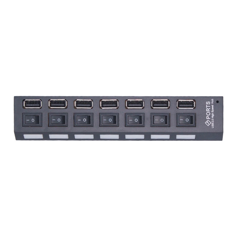 USB Hub Tipe 2.0 Untuk 7 Port - Black