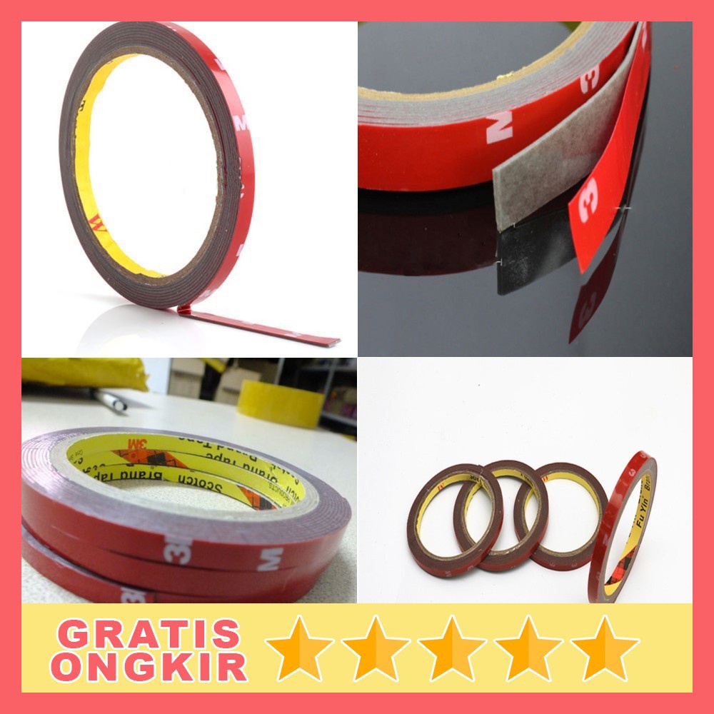 

Solasi Perekat 3M Selotip Double Tape Acrylic 3m x 8mm - Isolasi Red - alat perekat / perlengkapan perkakas / dobel tap tape - alat multifungsi