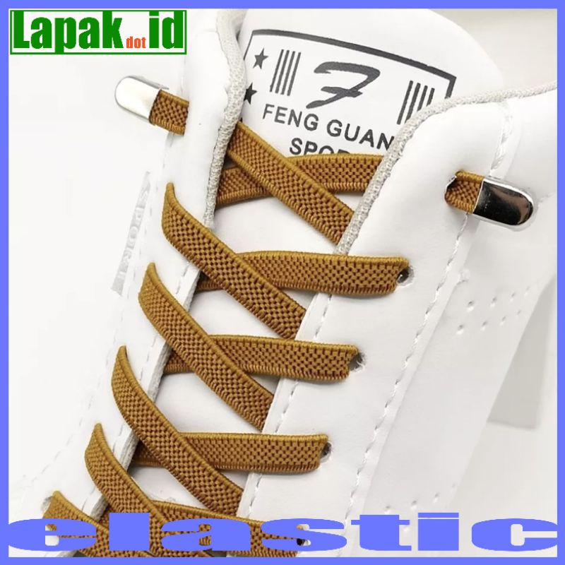 elastic shoelace lock clip tali sepatu elastis model flat