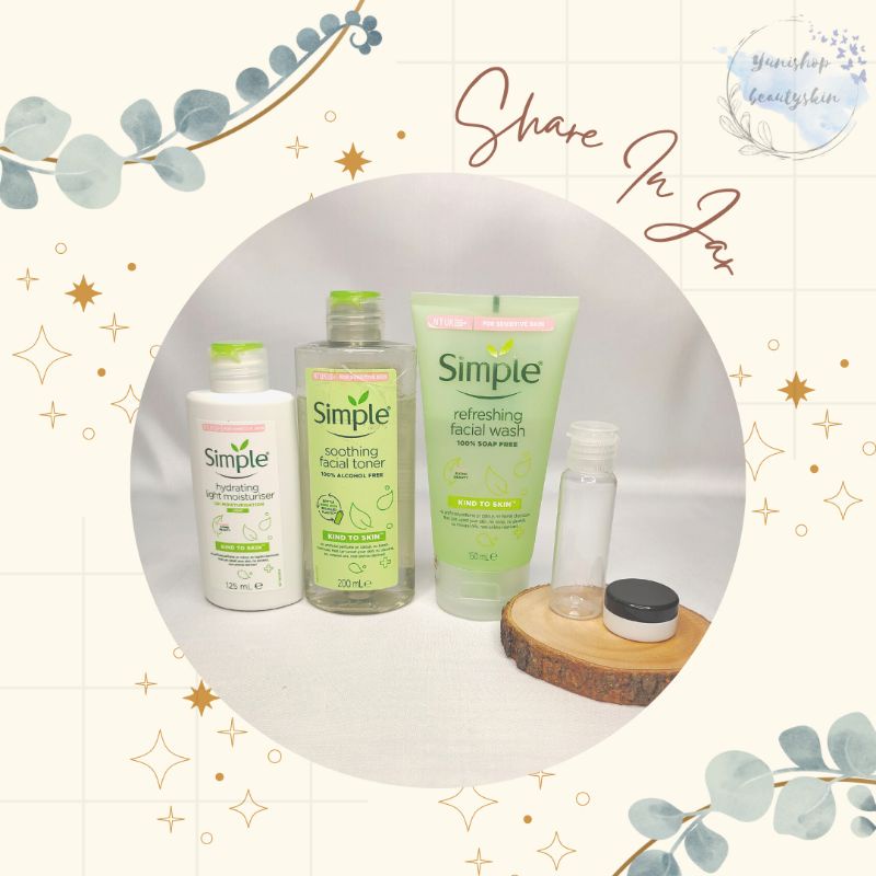 [SHARE IN] Simple Soothing Facila Toner, Hydrating Light Moisturiser, Refreshing Facial Wash