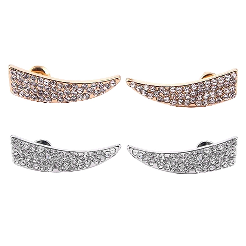 Hu Hu Hu Hu Hu Alat Bantu Pasang Kacamata♡ Anting Tusuk Bentuk Segitiga Asimetris Aksen Berlian Imitasi Untuk Wanita