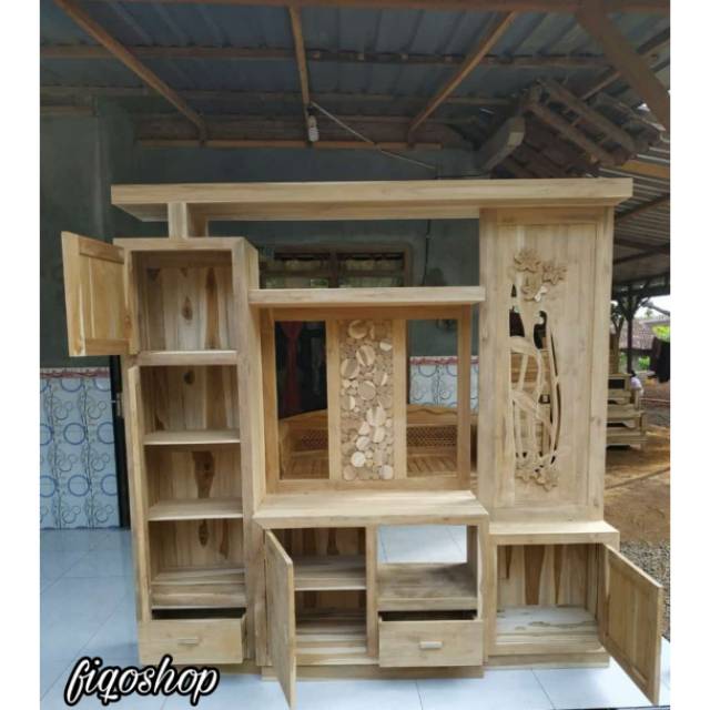 Bufet Partisi Penyekat ruangan Pembatas ukir Mentah Unfinishing Kayu jati Furniture Jepara