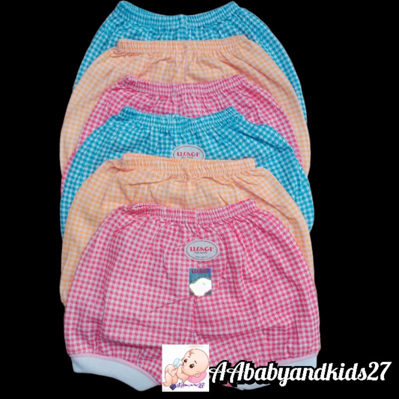 Usagi 3PC/6PC Celana Bayi Model Segi Motif Kotak Kotak Usia 3-12Bulan SNI HIGHT QUALITY