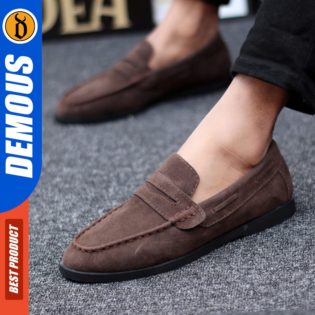 DEMOUS Zanemba - Sepatu Slip On Casual Slop Santai Pria