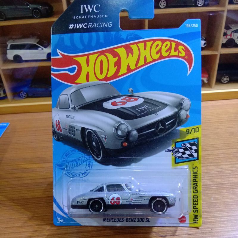 Hotwheels Mercedes Benz 300 SL Silver Black IWC Schaffhausen IWC Racing HW Speed Graphics Euro Grand