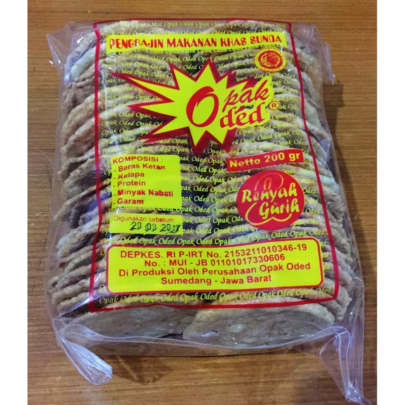 

OPAK ODED Asli Kirim dari Sumedang Snack Cemilan OlehOleh Sunda