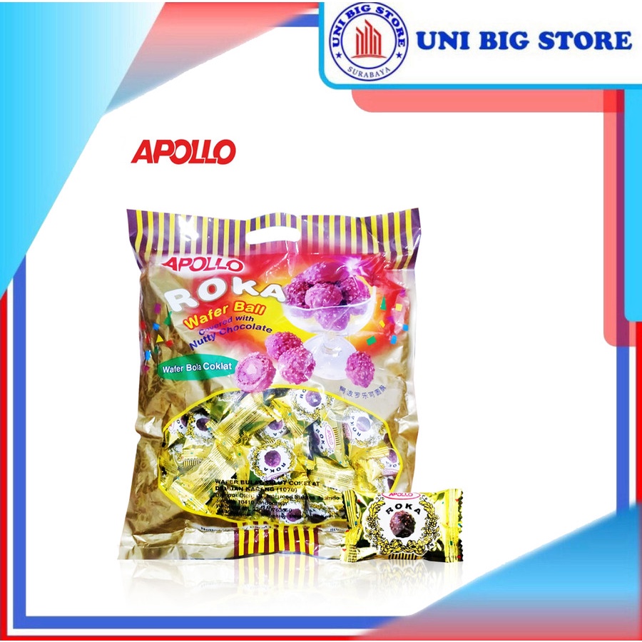 

Apollo Roka Wafer Chocolate Ball Bulat Salut Coklat Kacang 420 gr