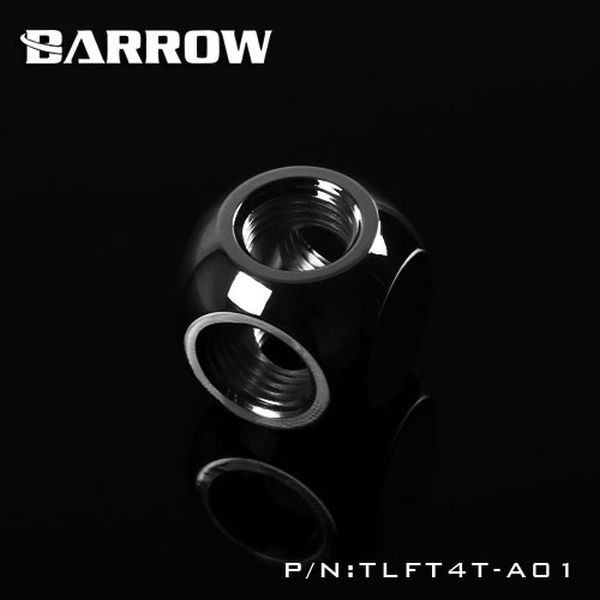 BARROW TLFT4T-A01 G1/4 Thread 4-Way Block Splitter Fitting - Silver