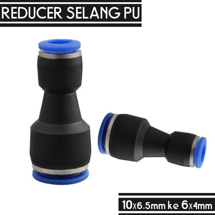 Sambungan Reducer selang PU 10mm ke 6mm