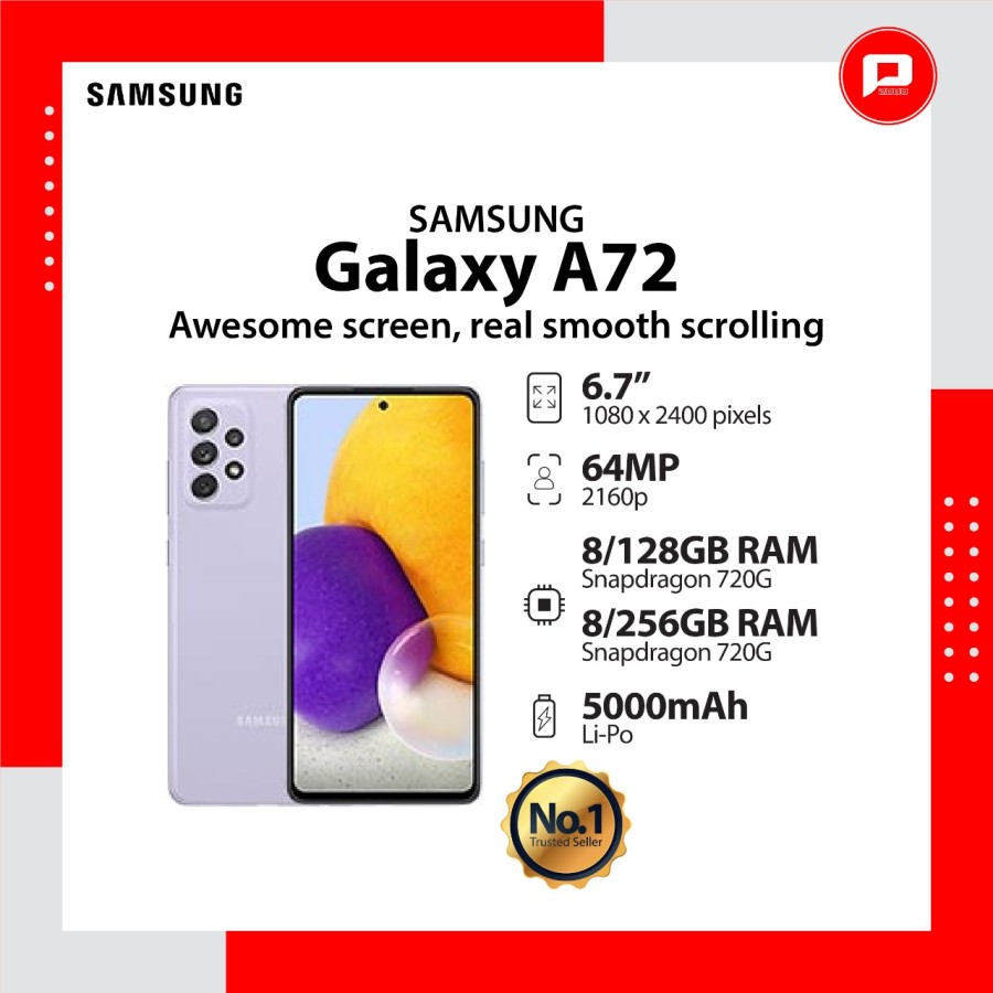 Samsung Galaxy A72 8/128GB - Garansi Resmi SEIN