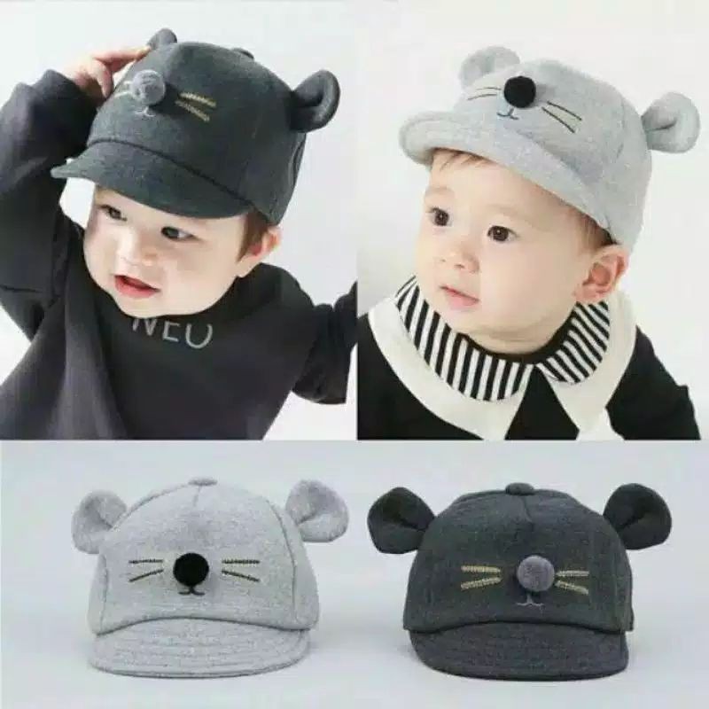 TOPI KUCING POLOS, topi KOREA BAYI