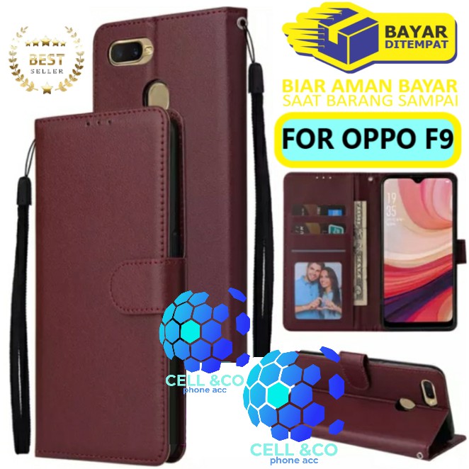 Flip cover OPPO F9 Flip case buka tutup kesing hp casing flip case leather wallet