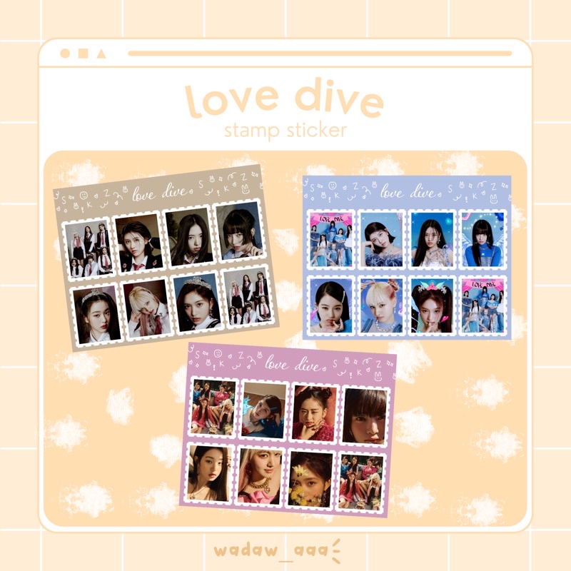 

Stiker Stamp Ive Love Dive Kpop Gift Deco Kado Hadiah Murah Pc Perangko Sticker