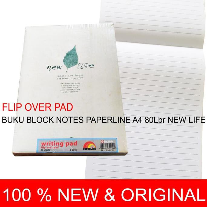 

Monggo] Buku Block Notes / Writing Pad Paperline A4 80Lbr New Life