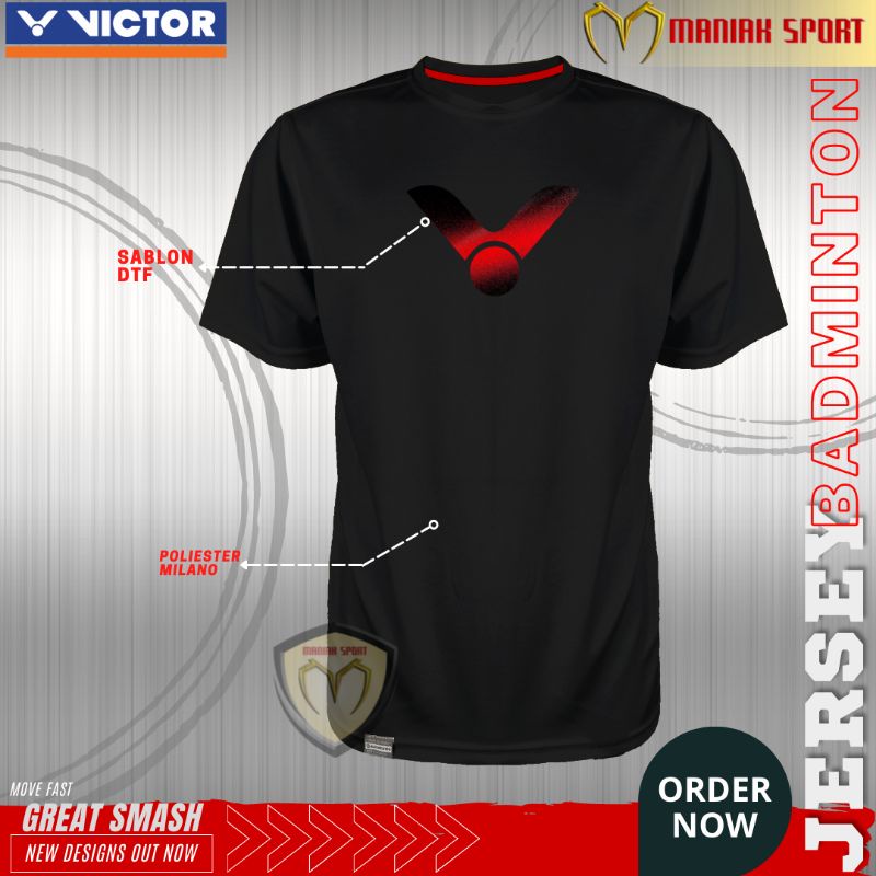 KBVH01 - KAOS BADMINTON BAJU BULUTANGKIS VIC JERSEY PREMIUM SABLON DTF