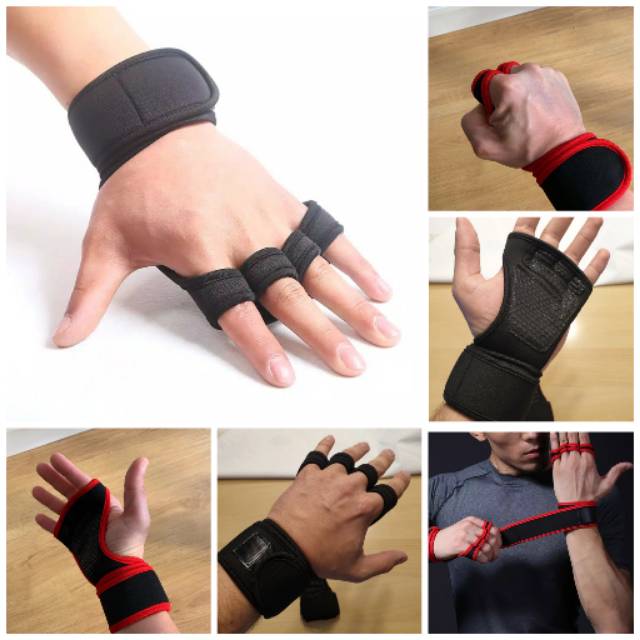 Sarung Tangan Fitness - Gym Gloves Angkat Beban Wirsthand Strap Hand