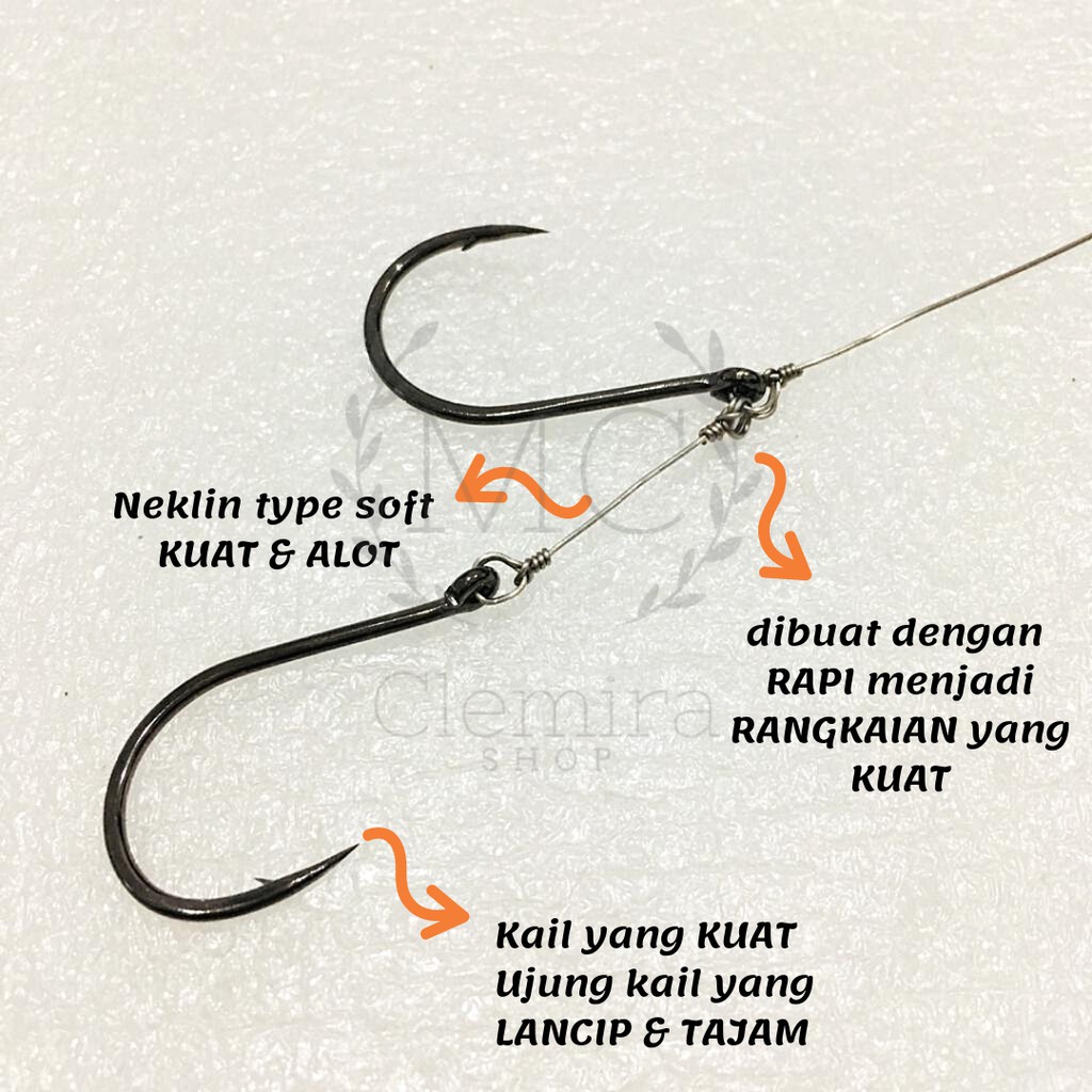 Konceran Tenggiri Alu alu / Rangkaian Kail Pancing Tenggiri Model Ring Atas Cle Fishing