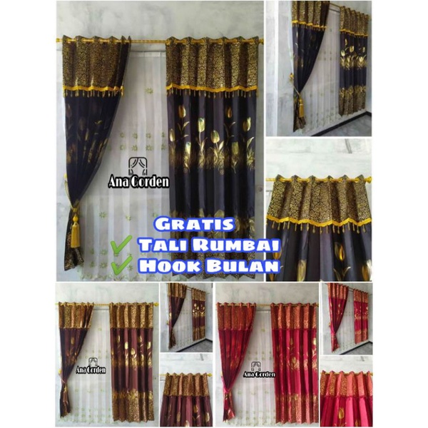 Hordeng BLACKOUT IMPORT print Emas/Gorden Import BLUDRU  terbaru cantik dan mewah