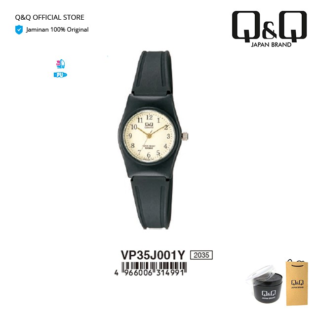 Q&Q QnQ QQ Original Jam Tangan Wanita Fashion Analog Rubber - VP35 VP35J Water Resist