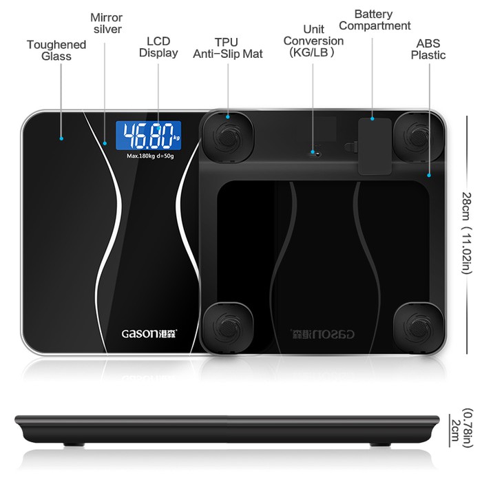 Taffware Timbangan Badan Elektronik 180kg