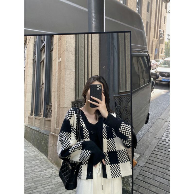 Cardigan checkered Import Premium