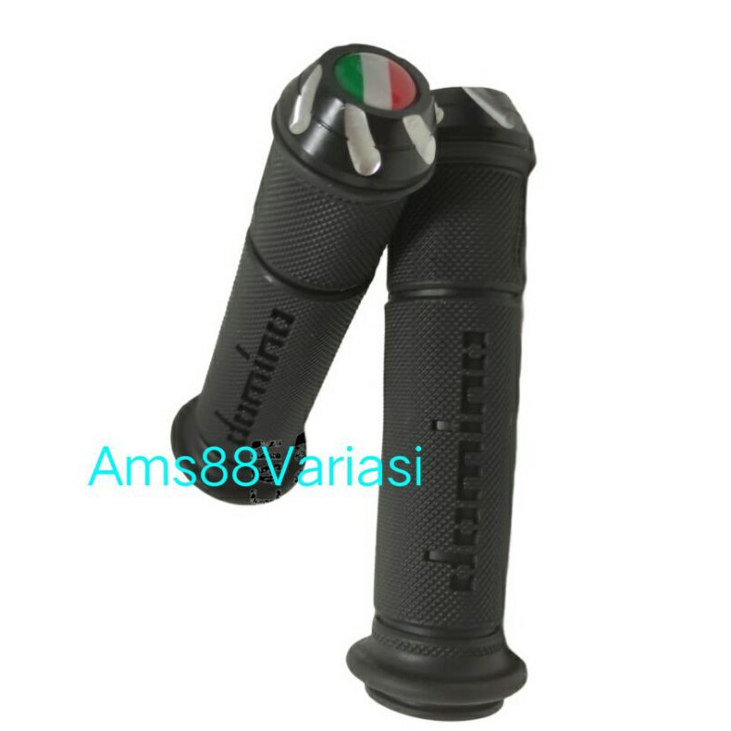 Handgrip Grip Domino Bintik Jalu CNC Stang /Hanfat motor Domino + plus Stang Full Cnc Motif Italy