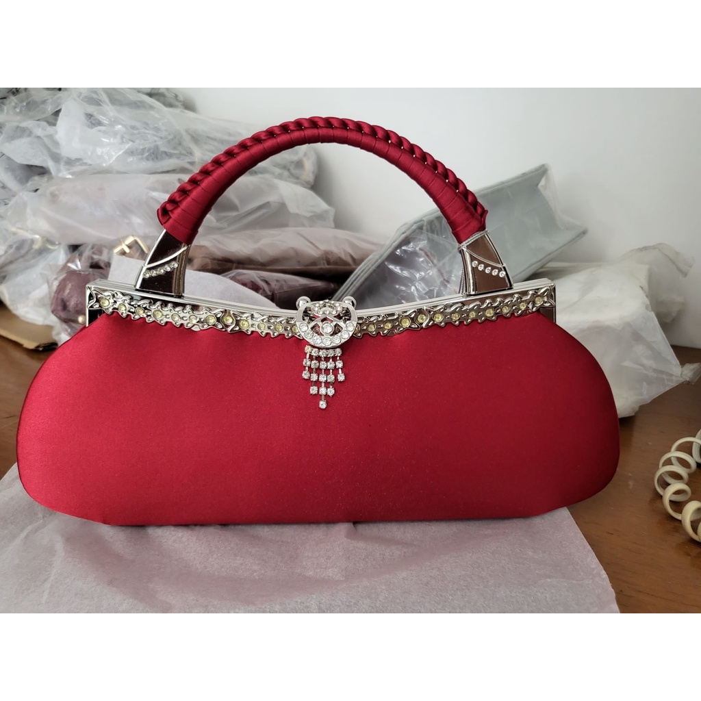 Tas Pesta Farnell Kondangan Impor 2389/2506/2391 Clutch Jinjing Selempang Bahan Satin Warna Murah