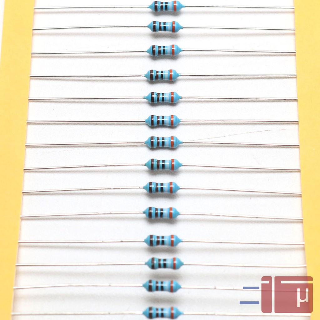 x10 Resistor 3K9 3.9K 1/4W Metal Film 1% Taiwan Kaki Tembaga