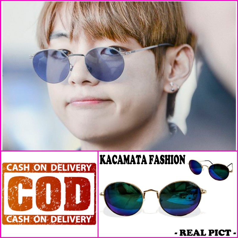 Kacamata Hitam Colorful Unisex Pria wanita Bulat Boboho Gaya Korean Trend Santai Cassual Suglasses