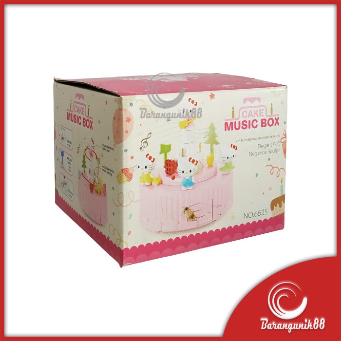 Kotak Musik Model Kue HK Pink Cake Music Box