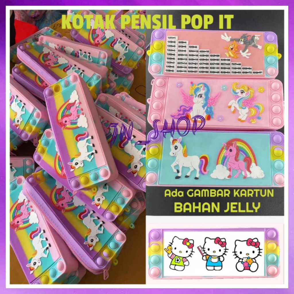 KOTAK PENSIL POP IT KOTAK PENSIL KARAKTER KARTUN TAS POP IT ANAK POP IT MAINAN ANAK POP IT KOTAK PENSIL POP IT PELANGI PERLENGKAPAN SEKOLAH