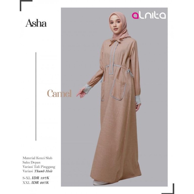 ALNITA ASHA CAMEL GAMIS KAOS WANITA DISKON ORIGINAL