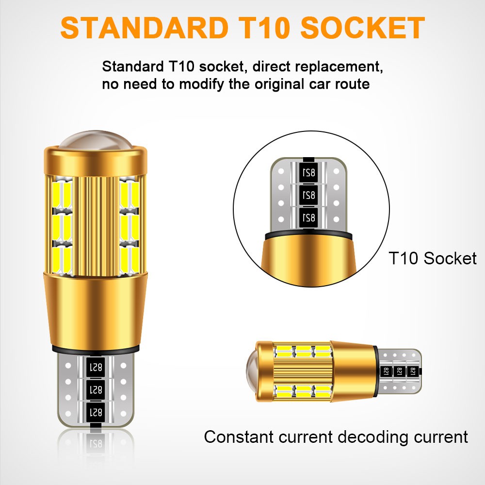 W5W T10 LED Canbus 12V 6000K 3014 30 SMD Car 5W5 LED Bulb Clearance Wedge Side Light Super Bright For Car LED Lighting