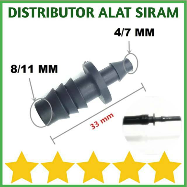 CONNECTOR REDUCER JOINER 11 KE 7MM NEPEL KONEKTOR UNTUK SELANG PE 8x11 DAN 4x7MM